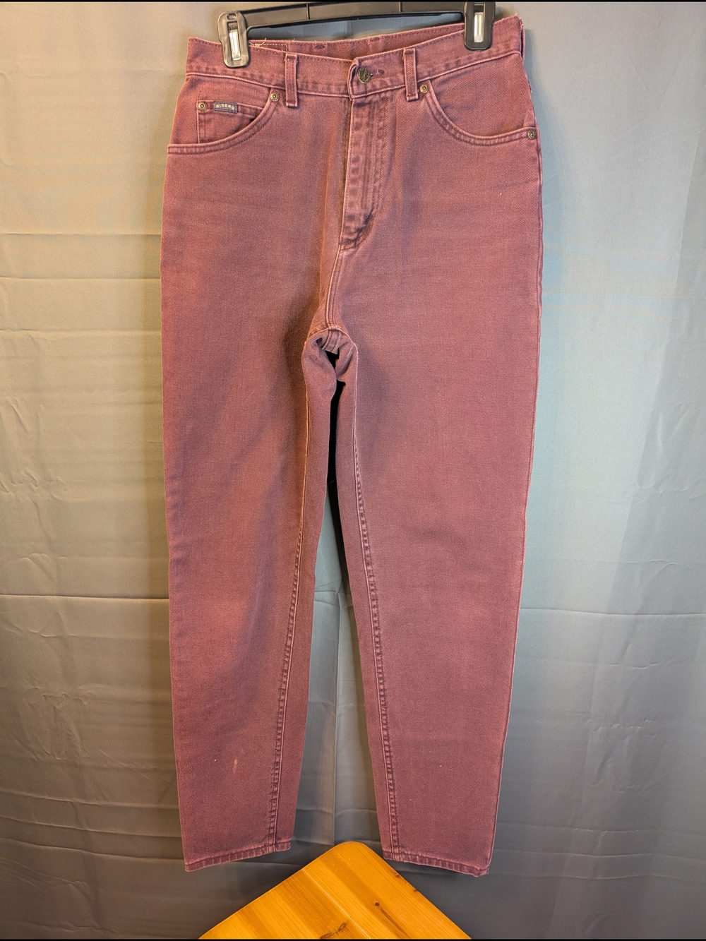 Vintage 90s Lee Riders High Waisted Tapered Mom Jeans Faded Burgundy Rose .. A